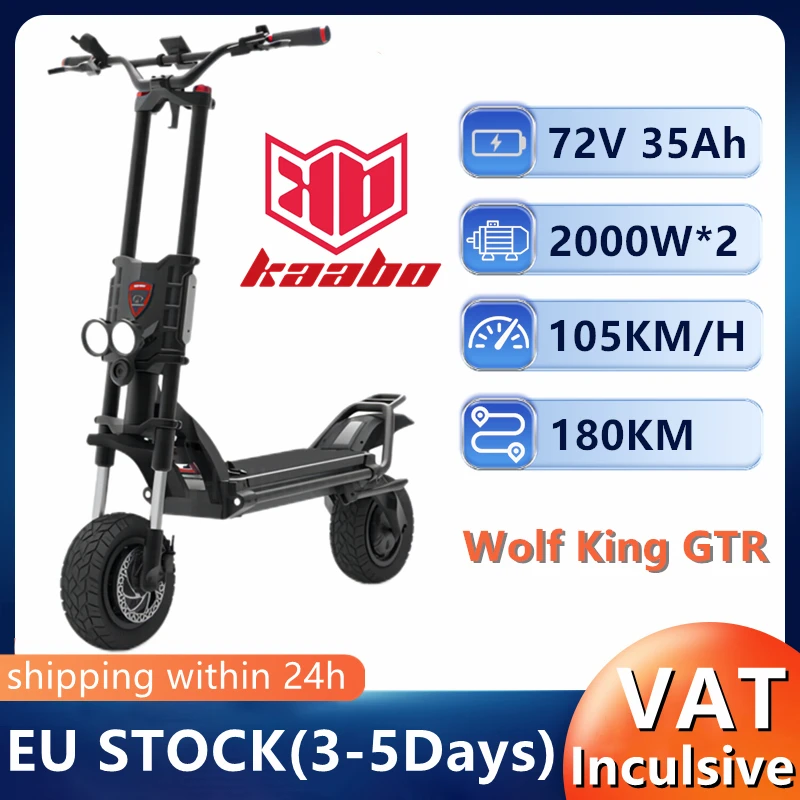 Pre-Vendita Kb Wolf King Gtr Nuovo Aggiornamento Smart Scooter Elettrico 2000W * 2 Motore 72V 35Ah 105 Km/H Velocità Batteria Rimovibile Kickscooter