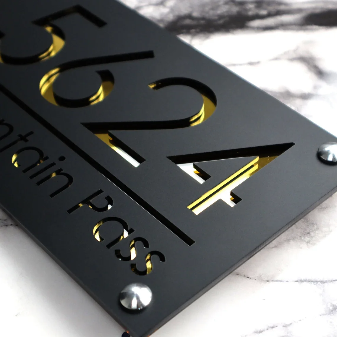 House Number Signs Personalized Exterior House Number Sign 3D Acrylic Cutting Plate Customized Outdoor Residential Street Number Plate