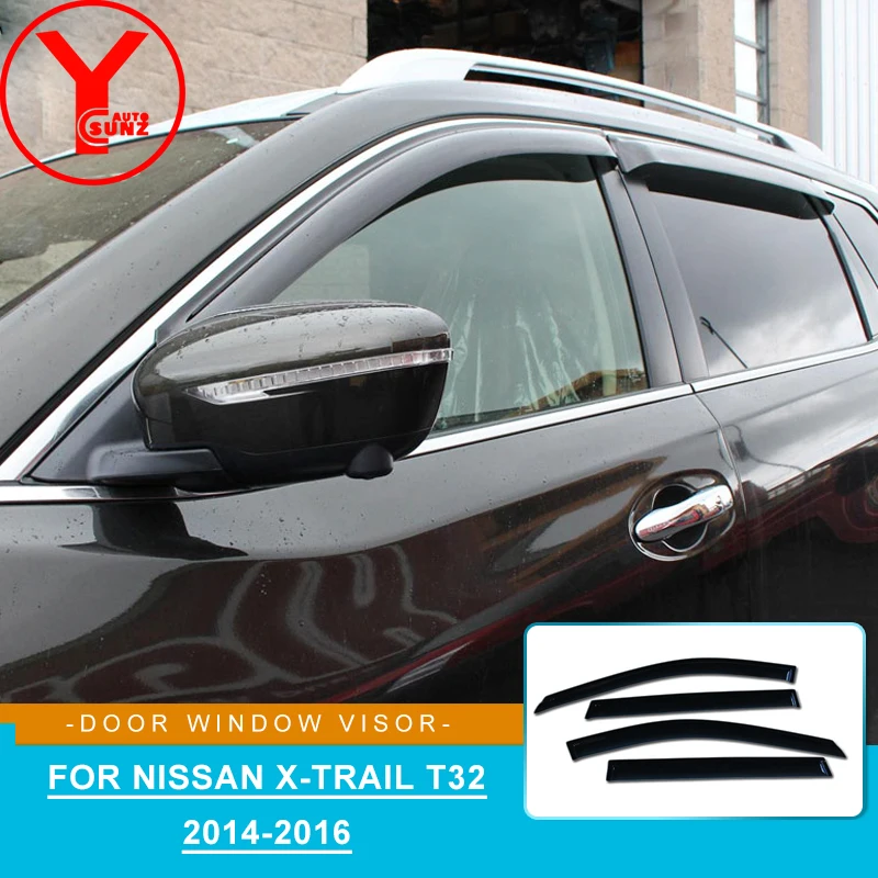 Door Window Sun Deflector for NISSAN rogue x-trail t32 2014 2015 Side Wind Deflectors Window Visor Rain Sun Guard YCSUNZ