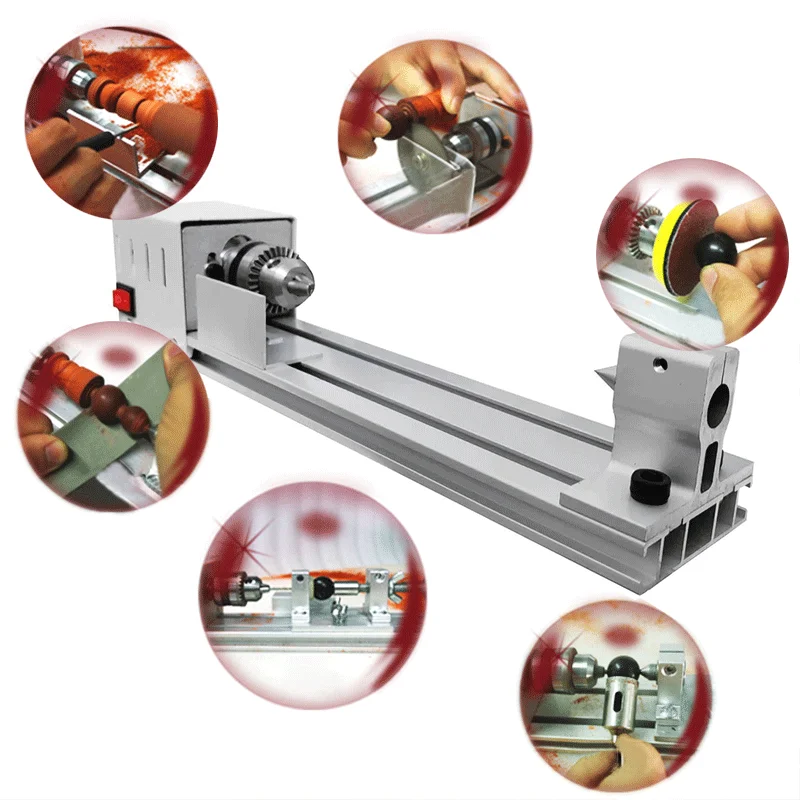 Wood Lathe Tool Wood Lathe Metal Lathe Machine Herctools 96W Wood Lathe Machine 110-220V Woodworking DIY Lathe For Grinding Cutting Polishing Household Multifunctional Tools