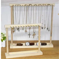 Jewelry Stand Modern Wood 24/36 Pendant Necklace Storage Rack Watches Earrings Rings Necklaces Desktop Display Stand Organizers 2