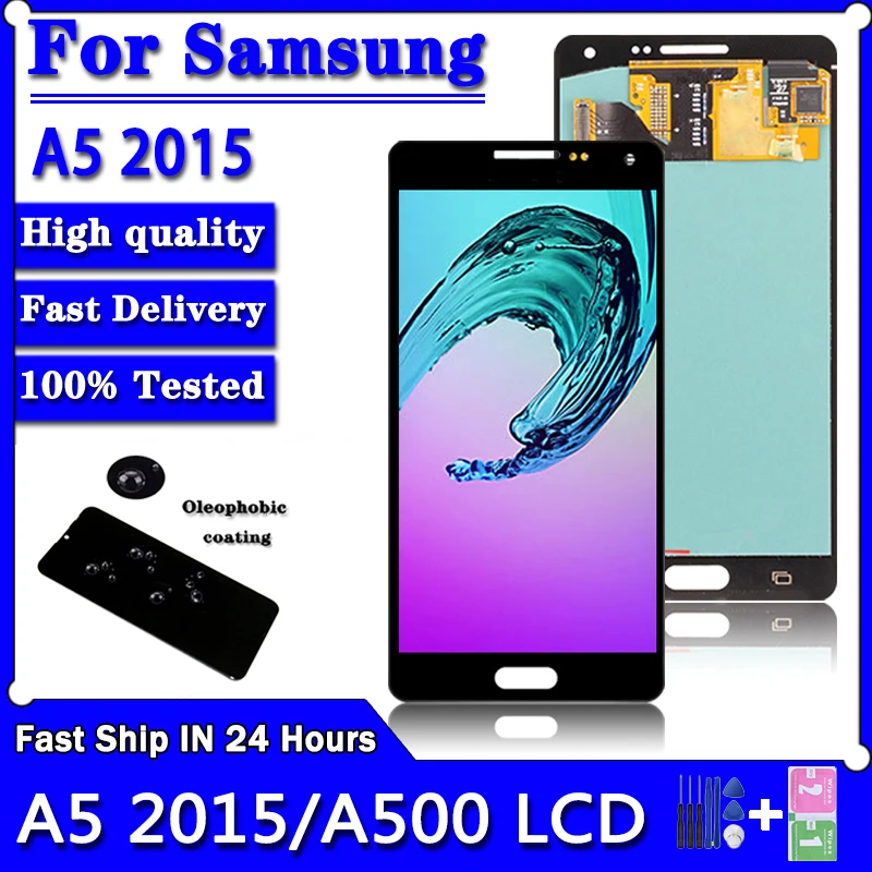 

Super AMOLED For Samsung A5 2015 LCD Display Touch Screen Digitizer Assembly For Samsung A500 A500F A500FU A500M A500H LCD