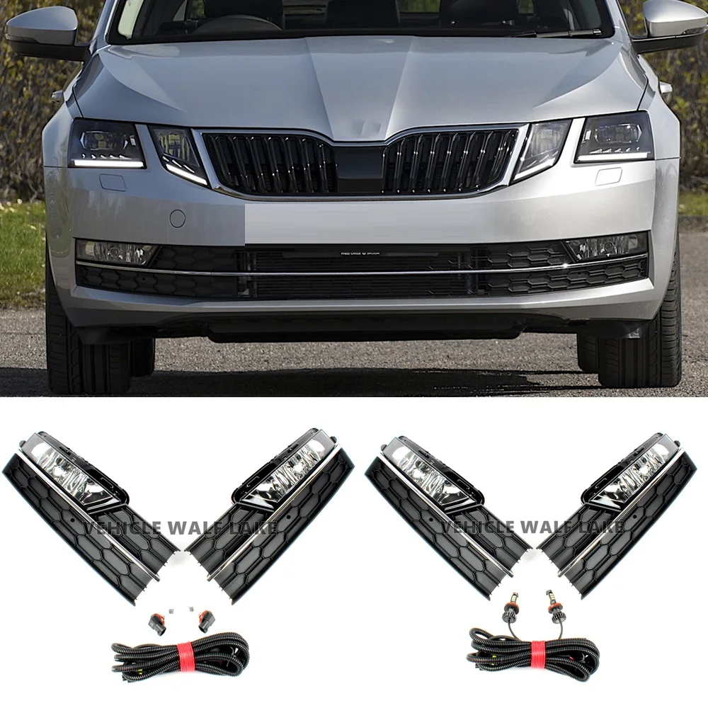 Car Lights For Skoda Octavia 2018 2019 2020 2021 Front Bumper LED