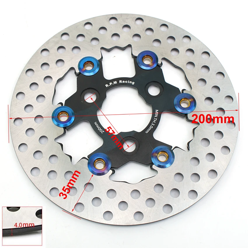200mm RPM Disc Brake 3 Hole 57mm 70mm Motorcycle Floating Disk Rotor Caliper Universal Front Rear Wheel For Yamaha Scooters Niu motorcycle brake discs,motorcycle brake caliper