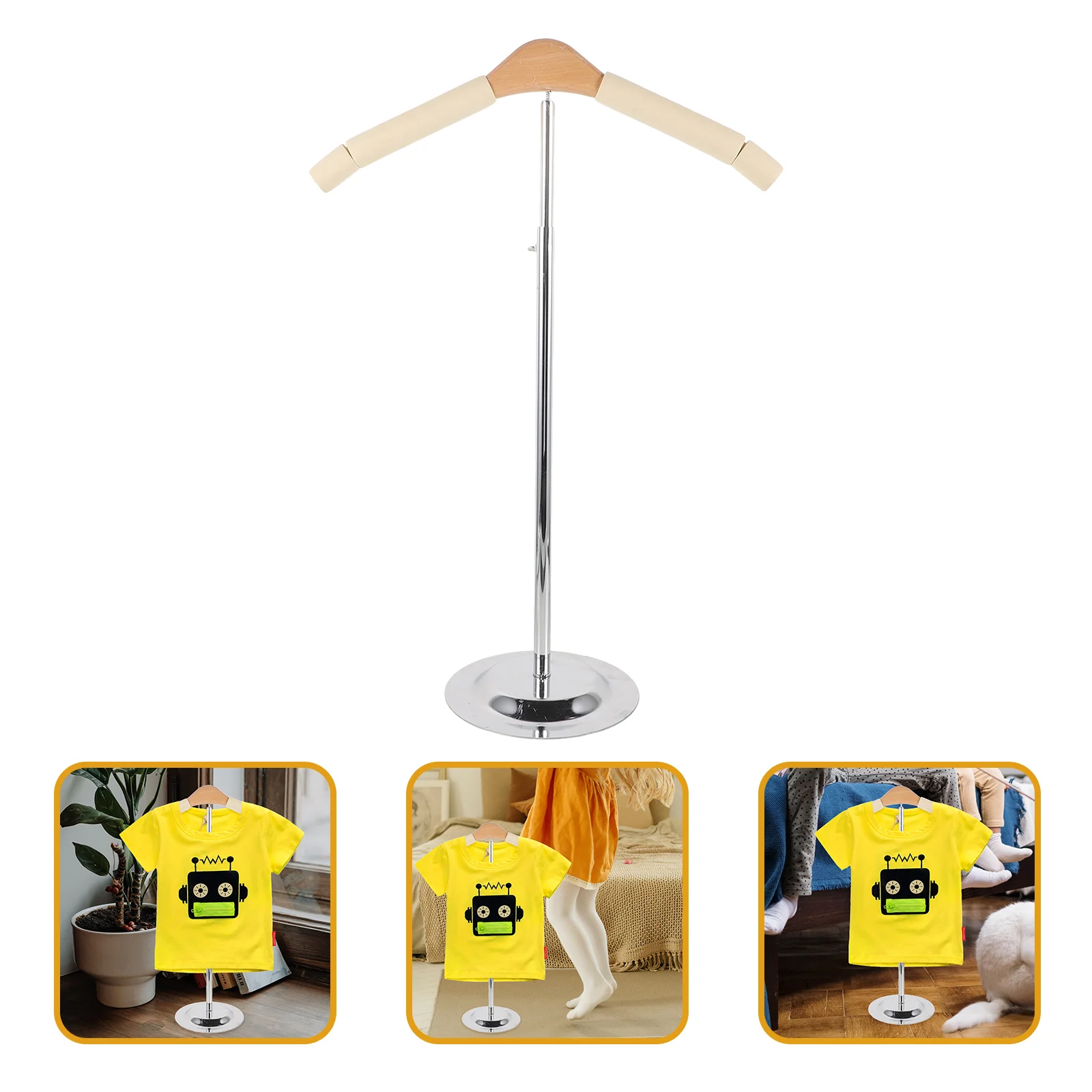 

Coat Rack Stand T Shirt Display Flexible Shoulder Stand Shirt Rack Portable Hanging Clothes Rack Metal Clothes Hanger