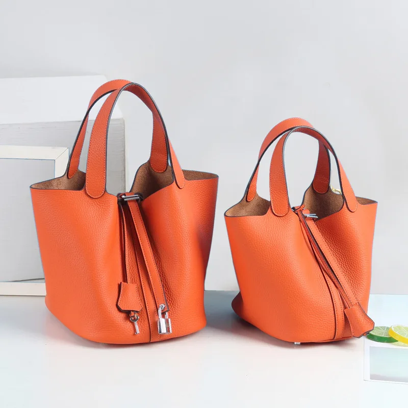 

Luxury Handbags100% Genuine Leather Women Handbags Women Bags Designer Tote Bag Classical Soft Leather Bucket Bag A41-08