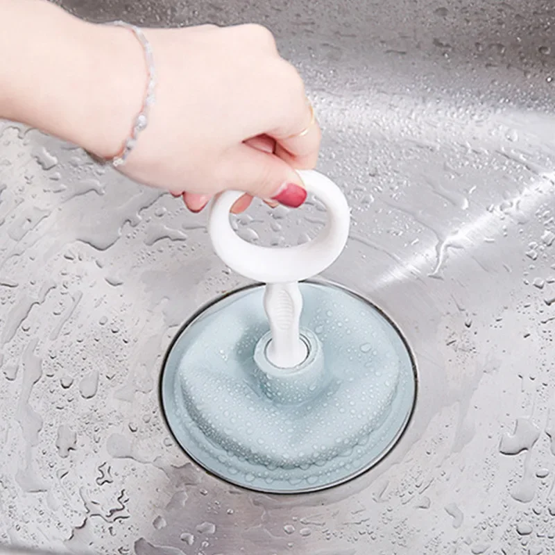 1 Pc Portable Bathroom Sink Toilet Dredge Plunger Household Sewer Hair Cleaner Kitchen Sink Pipe Dredge Household Cleaning Tools
