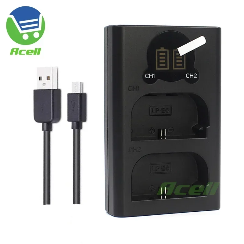 Lp-E6 Lp-E6Nh Doppio Caricatore Per Canon Eos R5C R7 R6 Ra R 90D 80D 70D 60D Eos 5D 6D 7D Mark Ii Xc10 Xc15 Fotocamera Sostituire Lc-E6/E6E