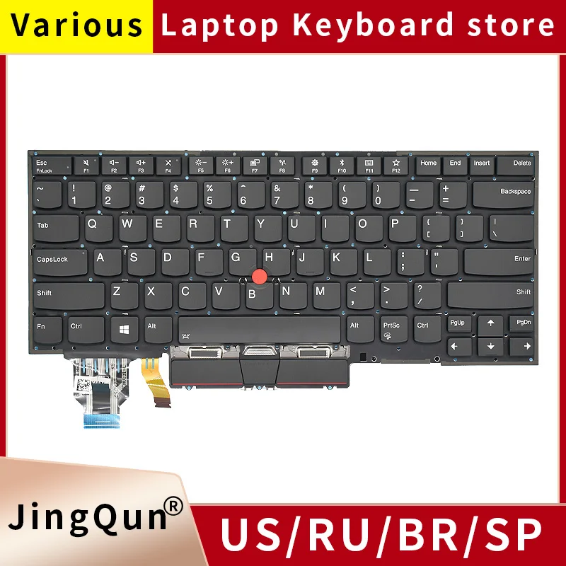 Teclado de Layout para Lenovo Thinkpad x1 Carbon 7th Gen Gen92023 20qd 20qe 20r1 20r2 Teclado Retroiluminado Russo Novo