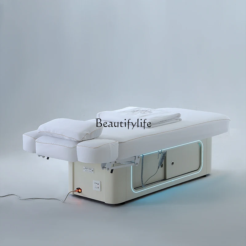 Electric Beauty Bed Intelligent Lifting Constant Temperature Latex Physiotherapy Aseptic Disinfection Vibration Massage Couch electric lifting and foldable physiotherapy massage massage couch