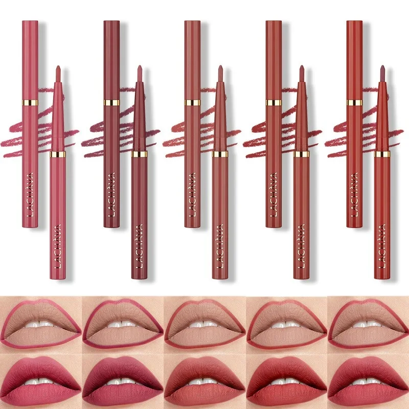 12 Colors Matte Sexy Rose Red Brown Lip Liner Pencil Waterproof Non-stick Smudge-proof Highly Pigmented Lipliner Pen Lipstick
