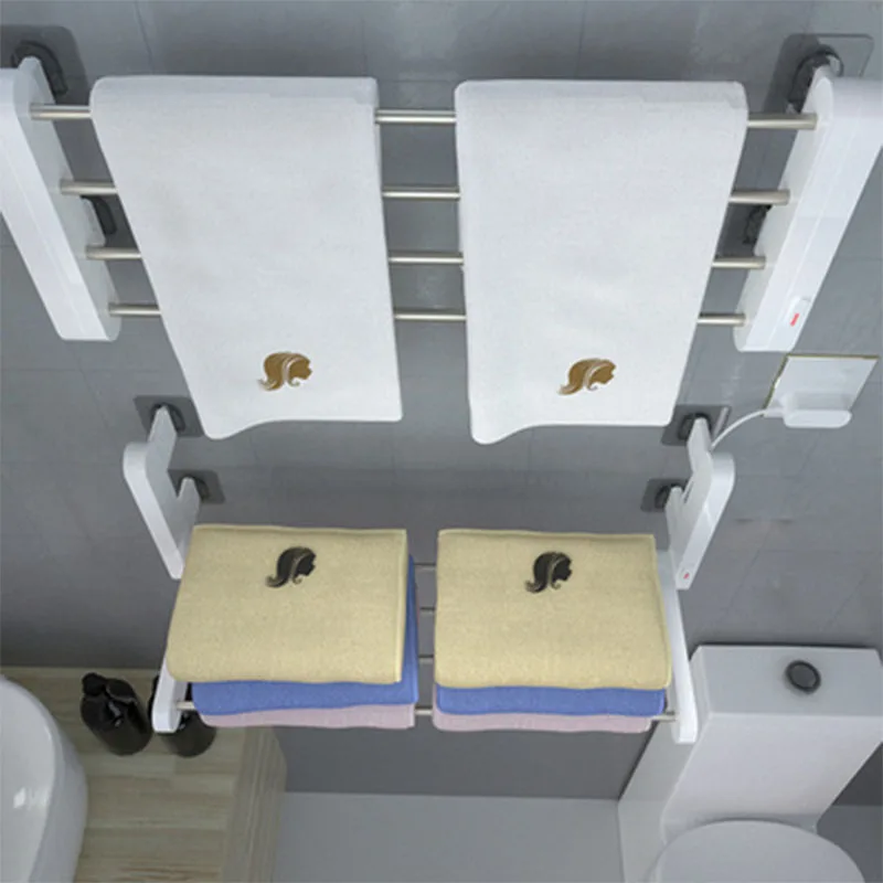 Intelligence From Drilling Electrically Heated Towel Rack for Household Heating Drying Sterilization Folded Towel Shelf