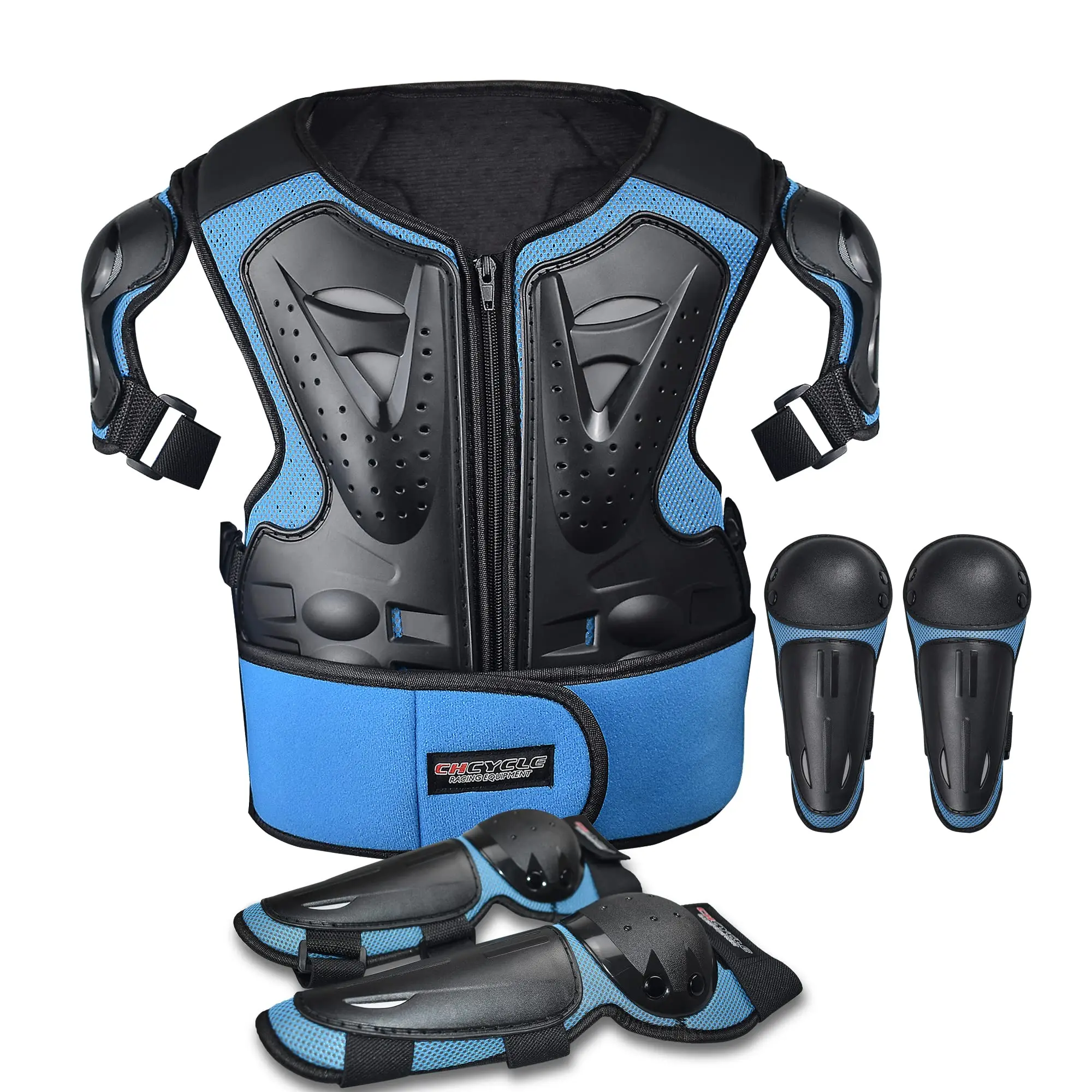 Kids Motorcycle Armor Suit Chest Protector with Elbow Knee Pads