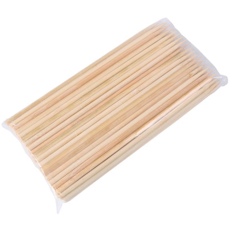 100pcs 20-50CM BBQ Bamboo Wooden BBQ Skewers Food Bamboo Meat tool Barbecue Party Disposable Long Sticks Tools Accessorie
