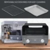 Mini Toaster Oven: 600W Power, Precision Timer, Auto Shutoff, and Culinary Delights Up To 450 Degrees, Grey USA 4