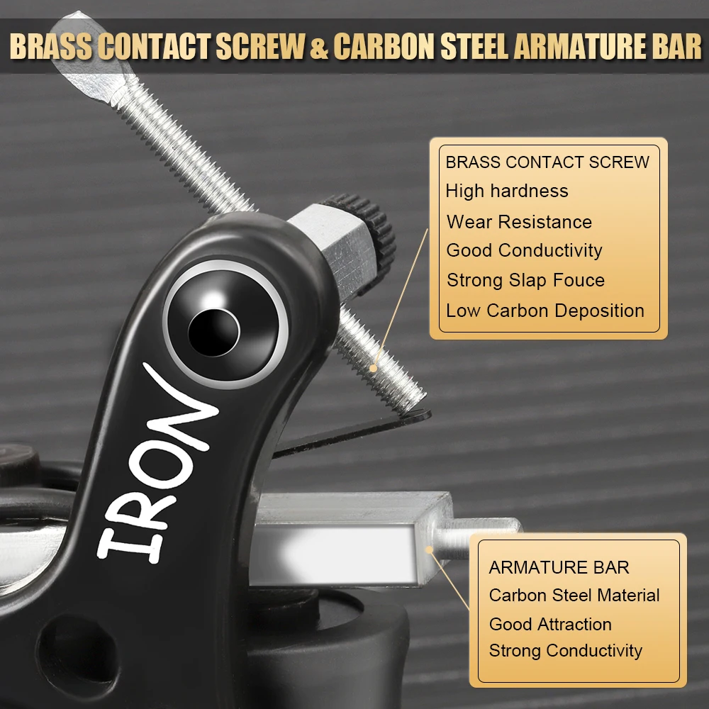Coil Tattoo Machine Gun for Liner Shader Handmade 10 Wraps Coil Tattoo Gun Machine for Tattoo Needles Supplies