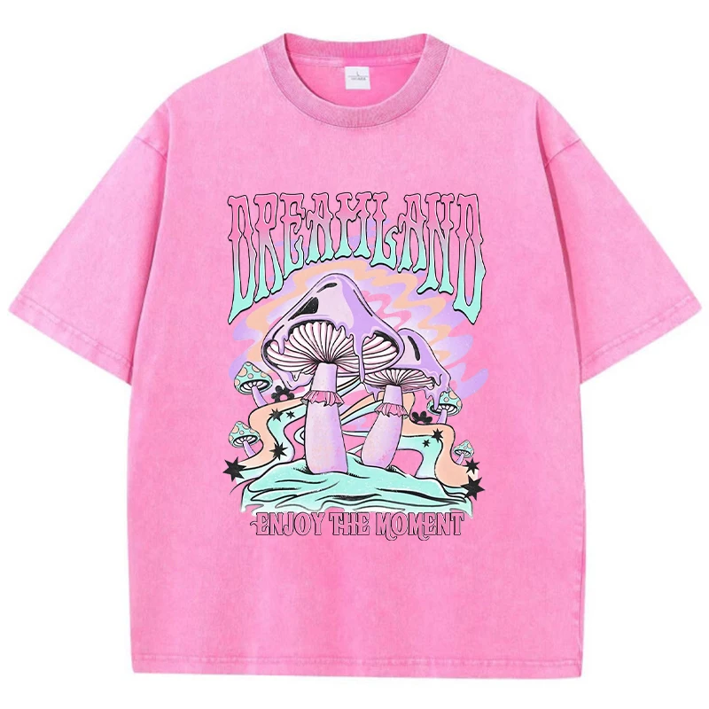 Dreamland Enjoy The Moment Graphic Men T Shirt Fashion Casual Tshirt Street Comfortable Tees Clothing Cool Big Size T-Shirts