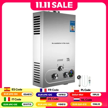 VEVOR 6-18L LPG Gas Hot Water Heater Propane Tankless Instant Boiler With Shower Kit LPG Water Heater Home Appliance LPG Boiler 1