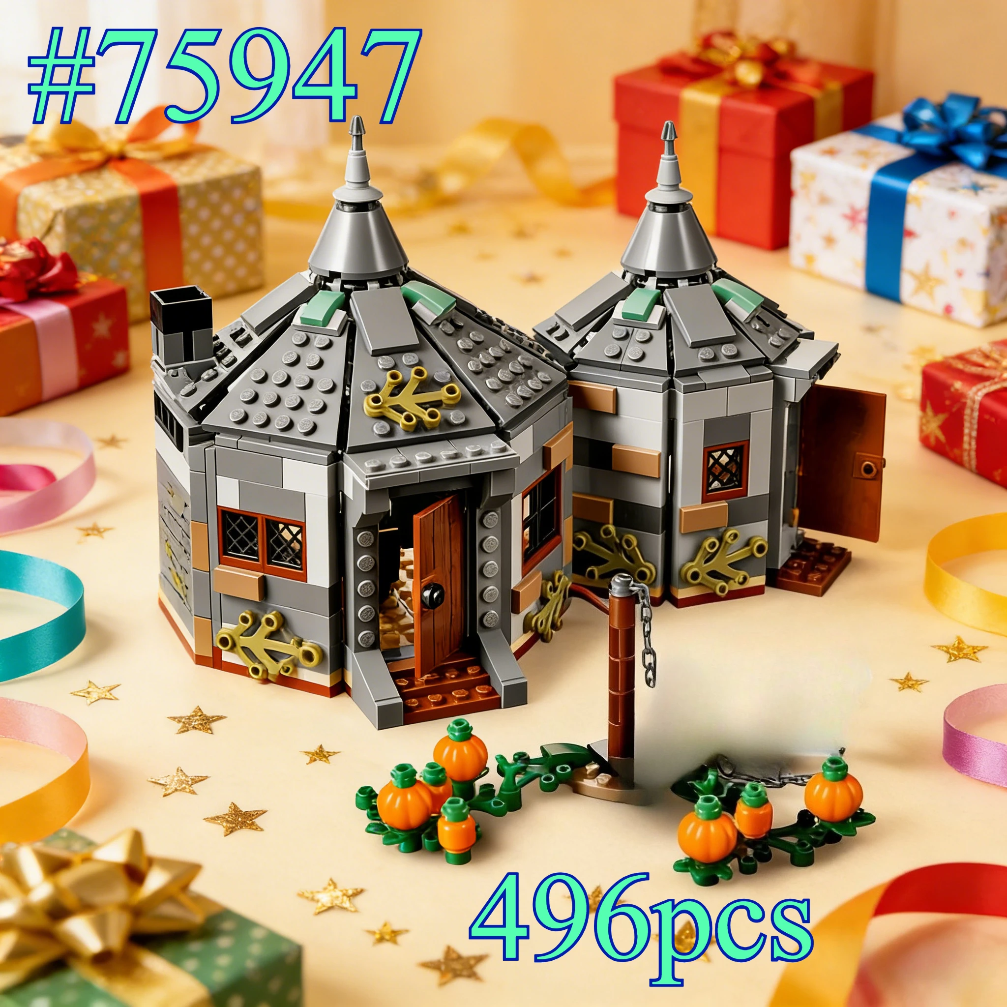 Maison avec citrouille 75947 Ensembles de blocs de construction adaptés aux cadeaux de Noël compatibles avec les particules Legoed, 496 pièces.