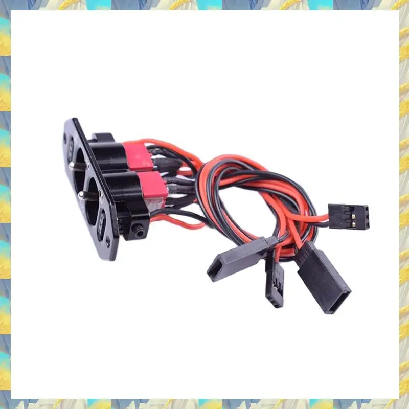 스마트웨이브-RC 듀얼 헤비듀티 가스 비행기 스위치, CNC 알루미늄 소재의 아노다이징 블랙 컬러 배터리 충전 콘센트 포함