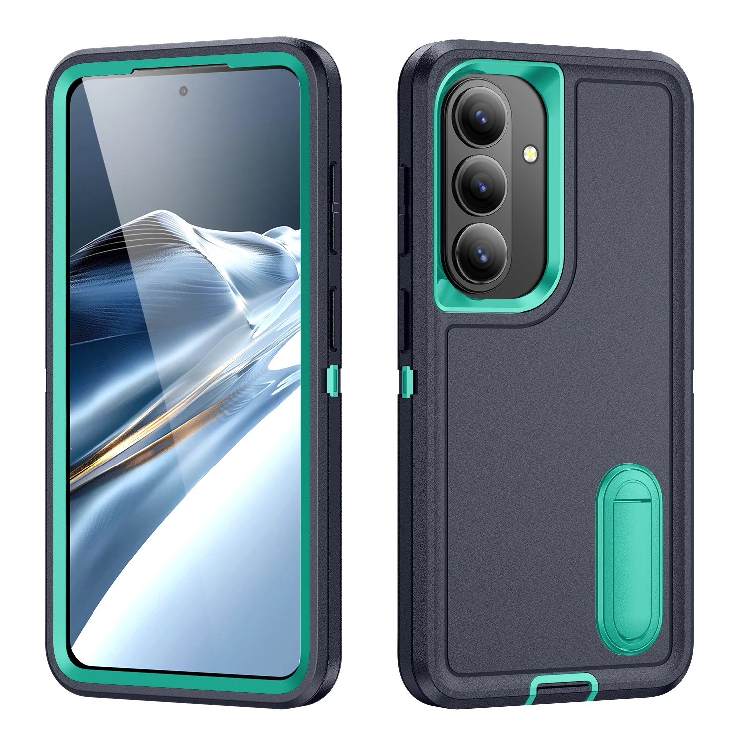 3-in-1 Shockproof Slim Heavy Duty Case with Kickstand