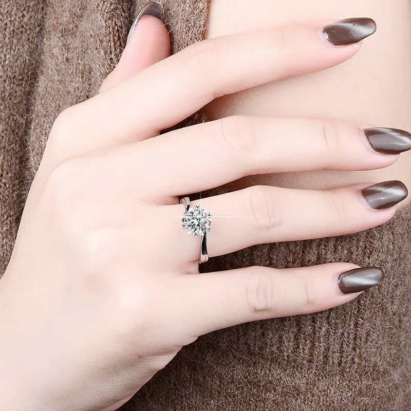 S19ad8fd344d94e5f8d33741d121c004ay 100% Genuine Certified PT950 Platinum Rings, 1 Carat Diamond Moissanite Ring for Women Anillos Mujer Luxury Jewelry Moissanite Mallzona