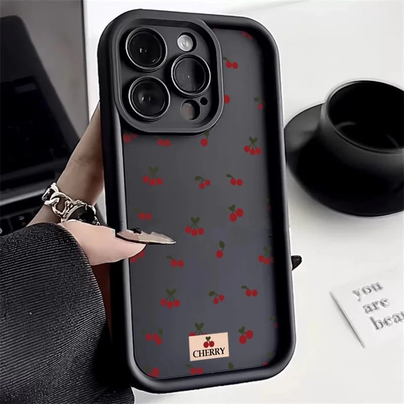 Charming Cherry Pattern Phone Case - Red & Pink Design