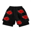Anime Compression Shorts Sportswear Men GYM 2 In 1 Double Layer Shorts Training Workout Male Fitness Performance Sport Shorts 4