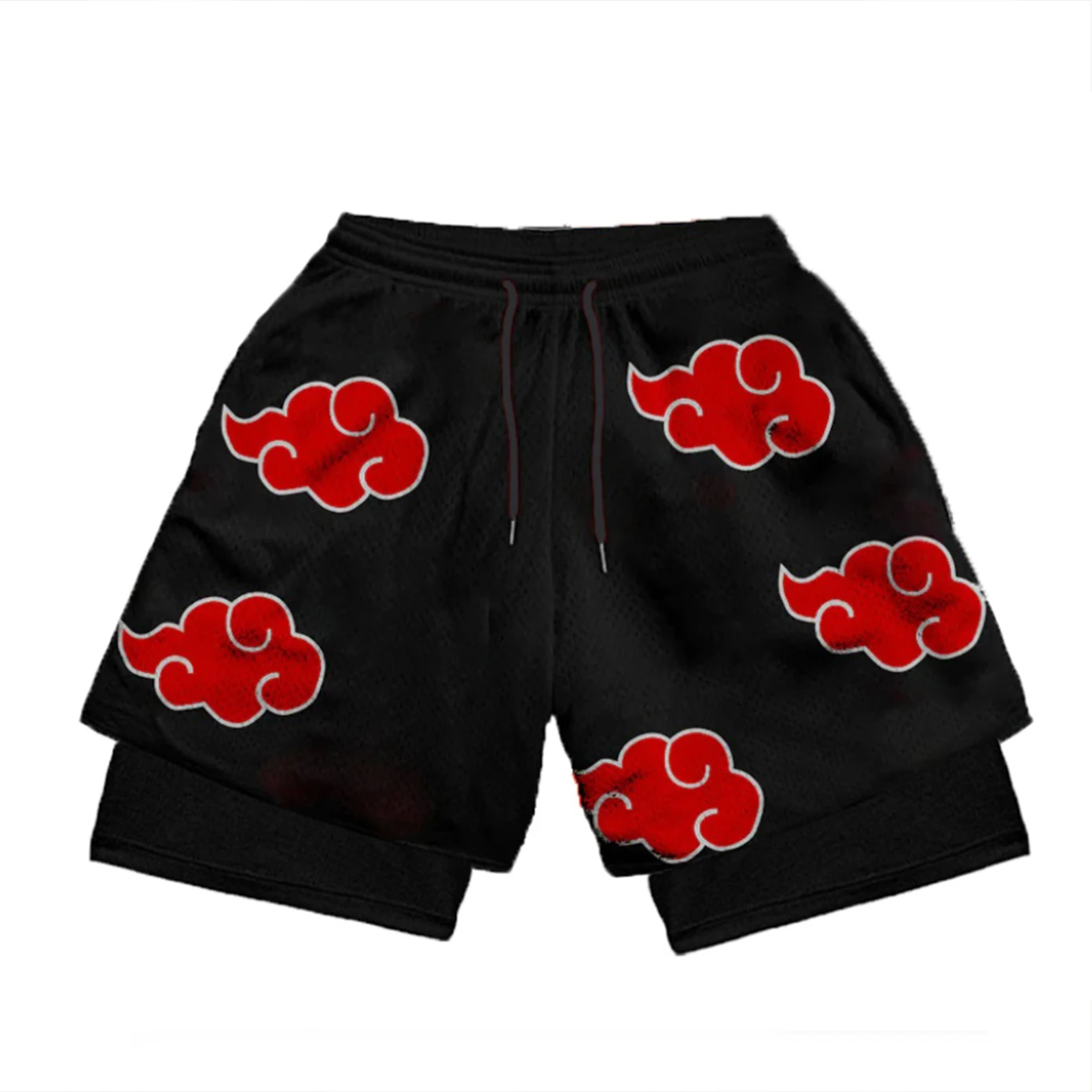 thumbnail image 1 of Pantalones cortos de compresión de Anime para hombre, ropa deportiva para gimnasio, 2 en 1, doble capa, entrenamiento, Fitness, rendimiento, 1 of 5