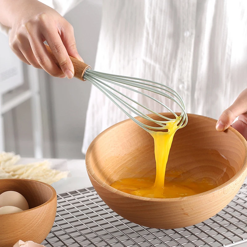 12PCS Silicone Kitchenware Non-Stick Cookware Kitchen Utensils Set Spatula Shovel Egg Beaters Wooden Handle Cooking Tool Set