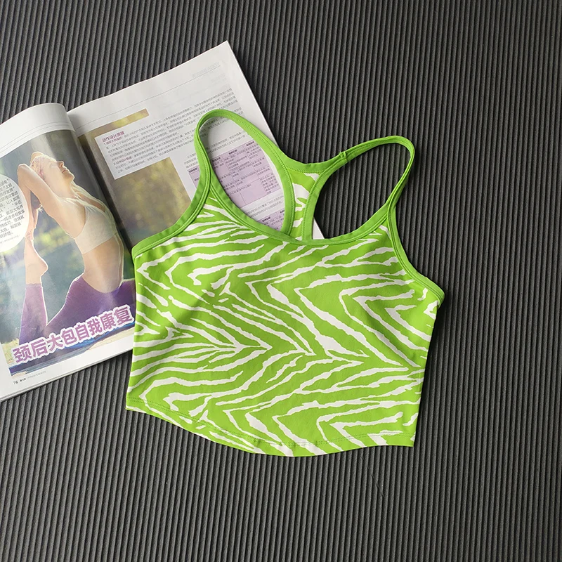 Leopard Print Yoga Bra Sports Bra Gym Running Top Women's Camisole Breathable Running Vest Gym Push Up Underwear Sport Tops