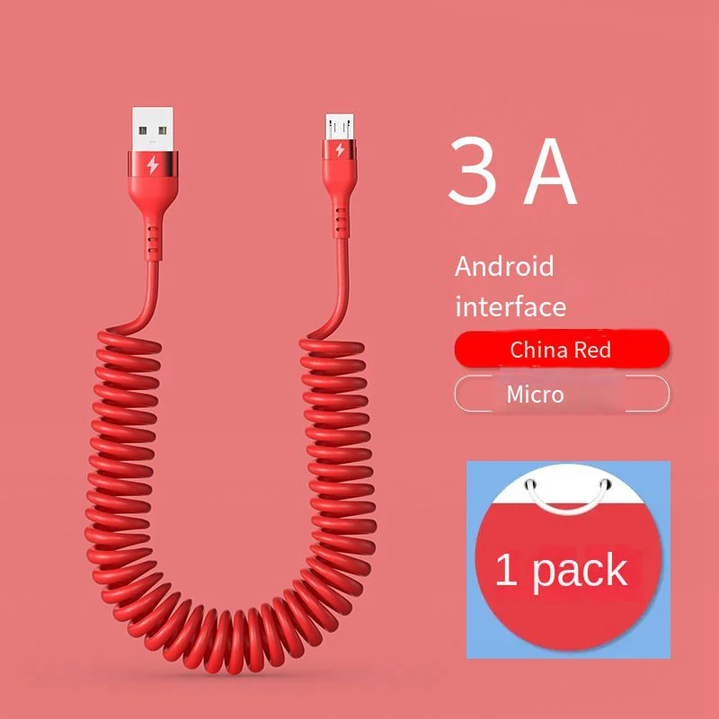 Rapid Charge Telescopic USB Cable with Dual-Type Connectors