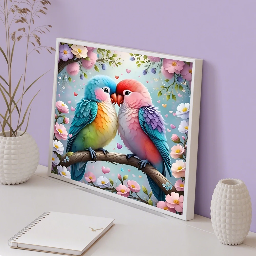 Animal Diamond Painting Parrot Full Square Round Mosaic Flower 5D DIY Home Decorative Rhinestone Pictures diamond art painting kit