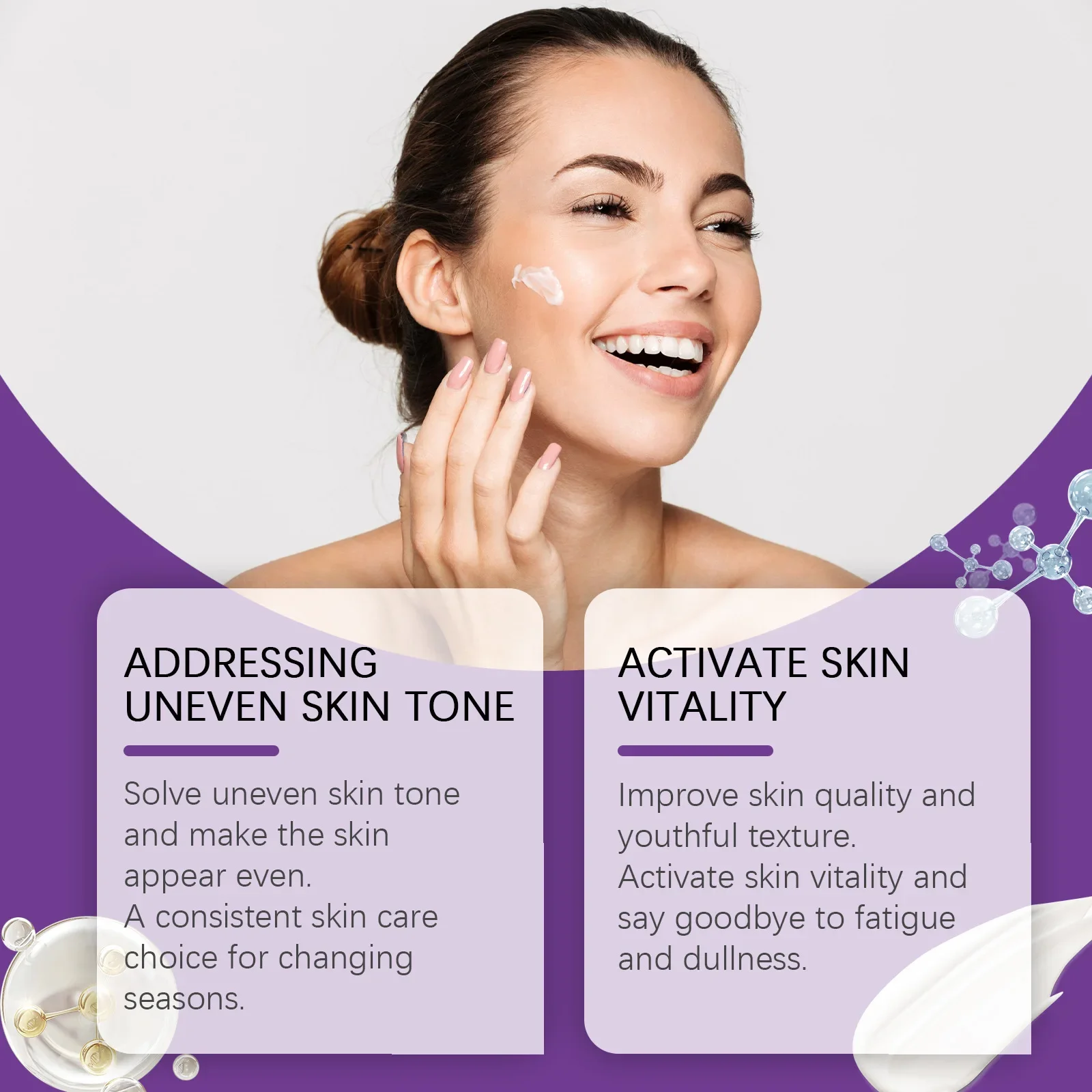 HOYGI Facial Serum Lotion Lighting Dark Spots and Dullness Nourishing Facial Glow Moisturizing and Brightening Skin Care Serum