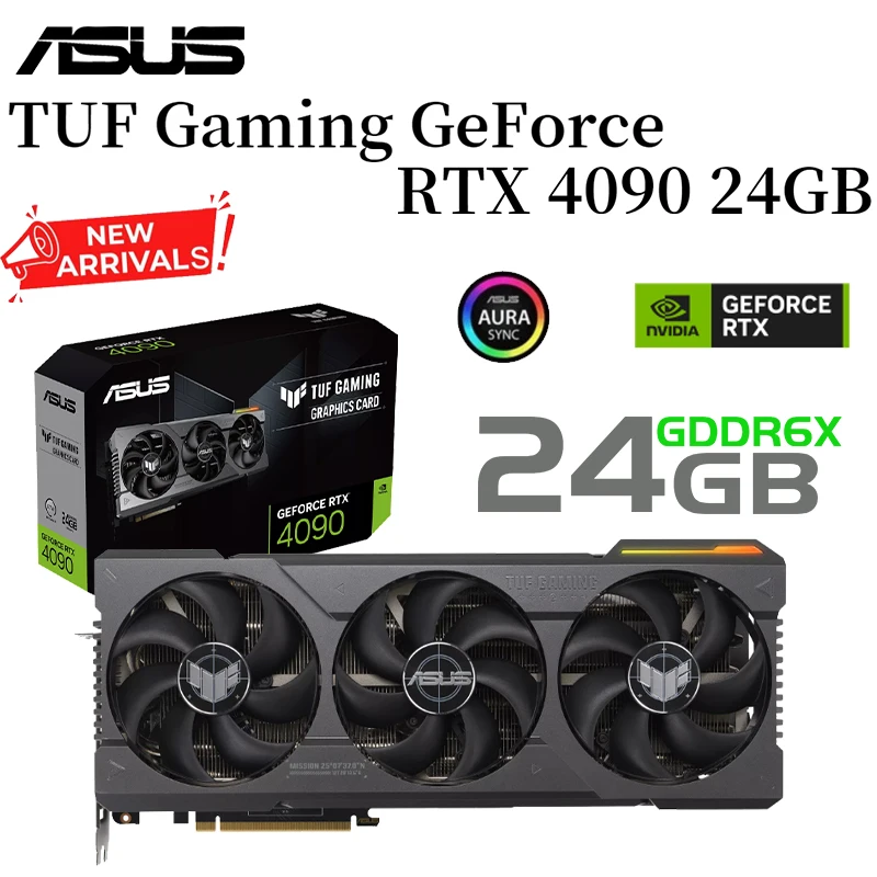 

ASUS TUF Gaming GeForce RTX 4090 24GB GDDR6X Video Cards PCI Express 4.0 21 Gbps 384 Bit 2550 MHz ARGB DeskTop GPU Graphic Card