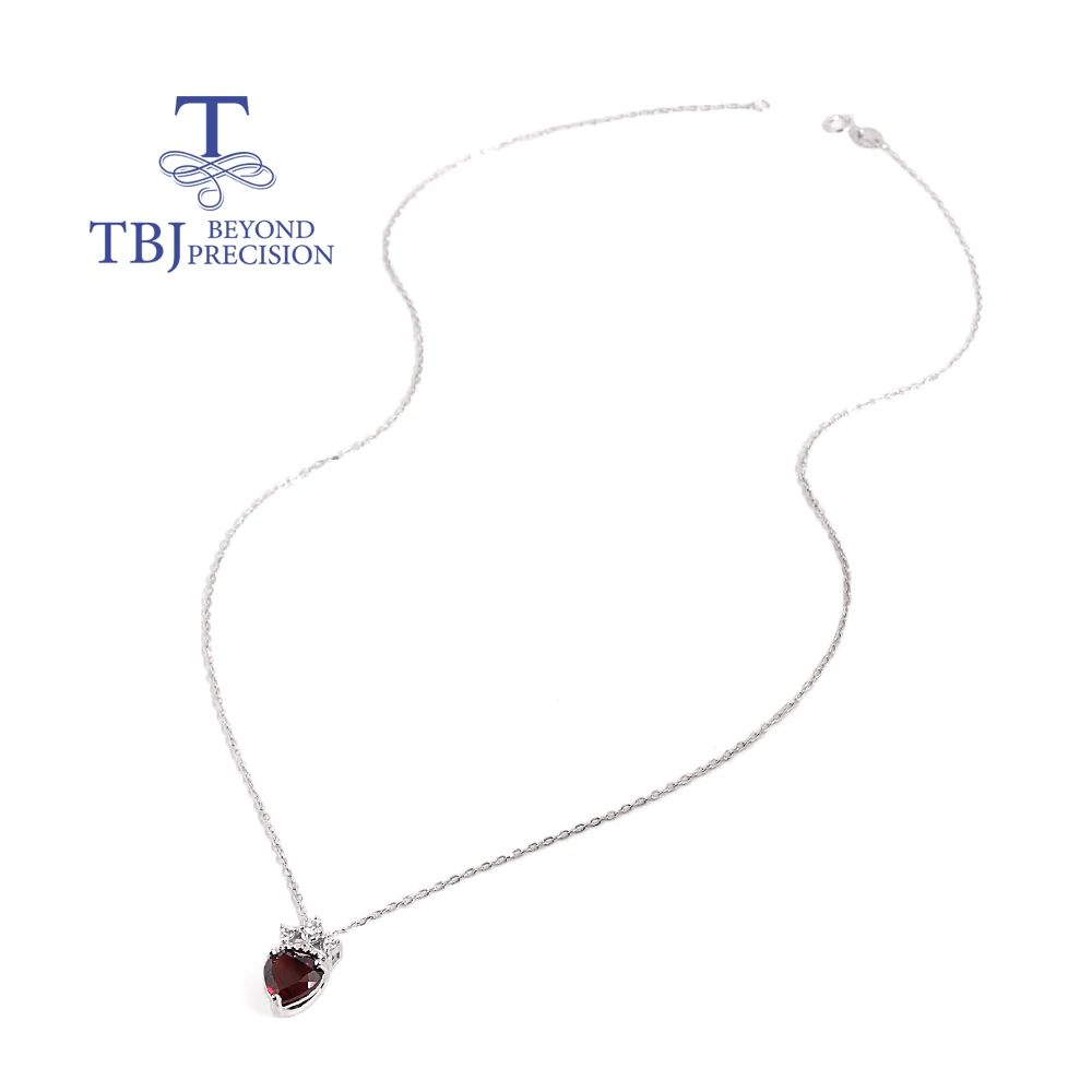 2026, Kronen-Design, 925Er Sterlingsilber, Damenhalskette, Natürlicher Herzanhänger Mit 8,00 Mm Granat, Eleganter Schmuck Für Verlobungsgeschenke S19Add3Ac77C74Ffbb98358Ffd221A0Dby