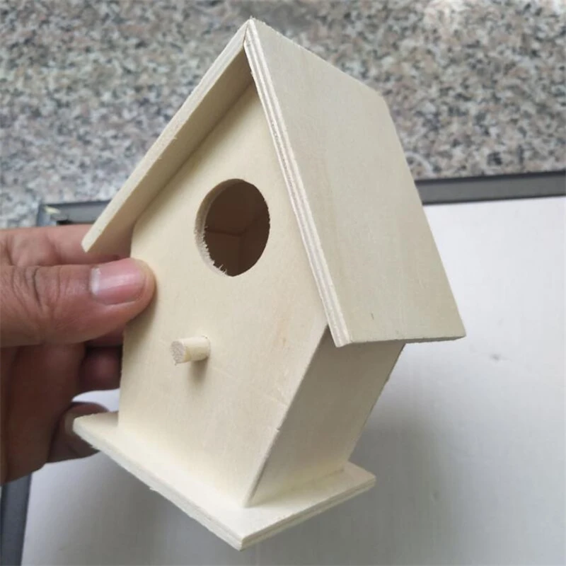 Wooden Mini Bird Cage Outdoor Hanging Birdhouse Box Garden Bird Cages Home Yard Decoration Bird Products Wooden Bird Parrot Nest