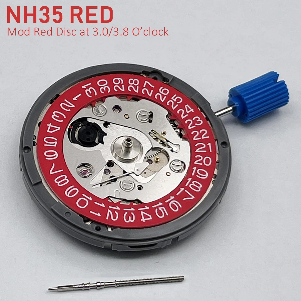 Genuine NH35 Mechanical Movement Modified Red Datewheel 3.0/3.8 