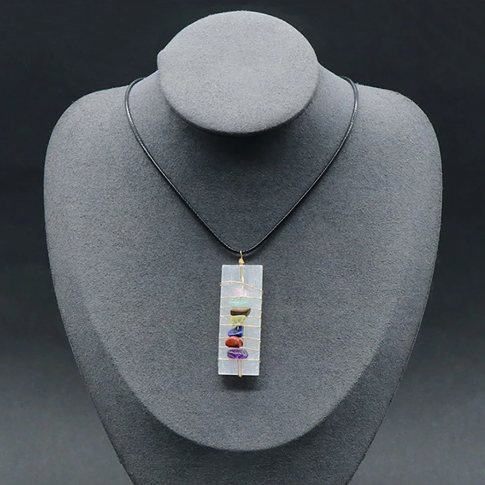 Collana In Metallo Con Pietra Preziosa Del Chakra Della Selenite - Foto 4