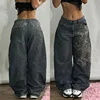 Y2K American Punk Multi Pocket Tooling Jeans Female Hip Hop Oversized Mopping Street Wide Leg Pants Couple Fashion Casual Jeans 5