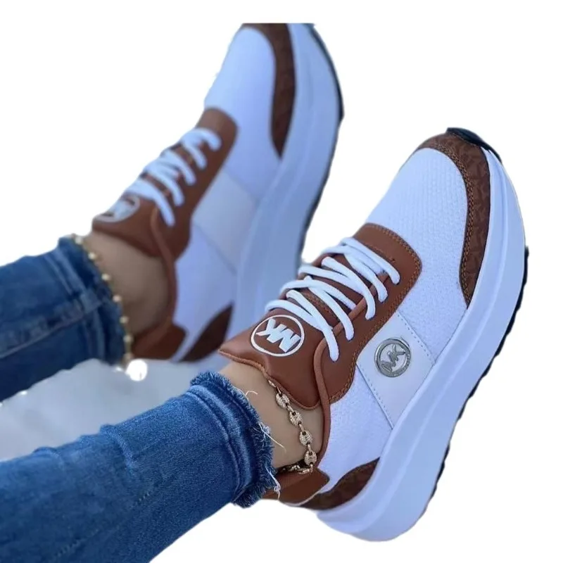 Casual Sports Shoes for Women Large Size Thick Sole Breathable Tennis Shoes Increase Height White Sneakers Free Shipping 2024
