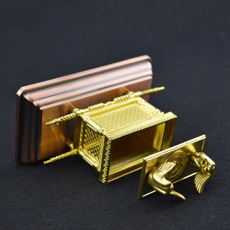 את ארון של הברית Replica פסל זהב מצופה עם ארון תוכן אהרון מוט