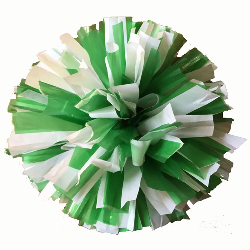 Black White Game Pompoms with Rings Handle, 32cm, Cheerleader Pompon, 2Pcs, Non-fading, Color Can Free Combination