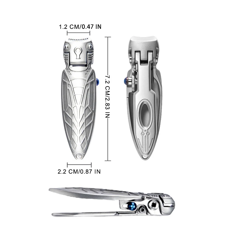 1Pcs Stainless Steel Nail Clippers Large Opening Powder die Cast Nail Clippers Set Decoration Cutter art Tool
