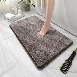 Luxurious Plush Floor Mat - Soft, Non-Slip, and Highly Absorbent for Bathroom, Bedroom, or Living Room (Coffee)
