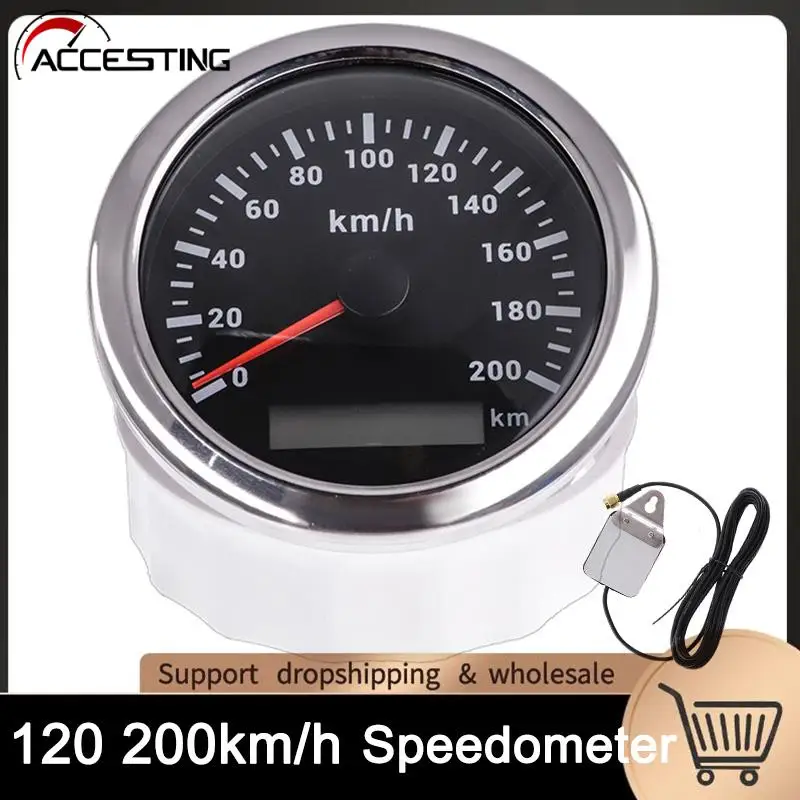 KUS Compteur De Vitesse GPS Compteur De Vitesse Etanche 0-200KM/H Pour  Voiture Moto Camions 85mm (Blanc)