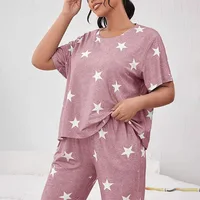 5XL Big Size Pajamas For Women Summer Autumn Faux Cotton Pajama Set  Short Sleeved Casual Loose Luxury Print Sleepwear Pijama - Image 5