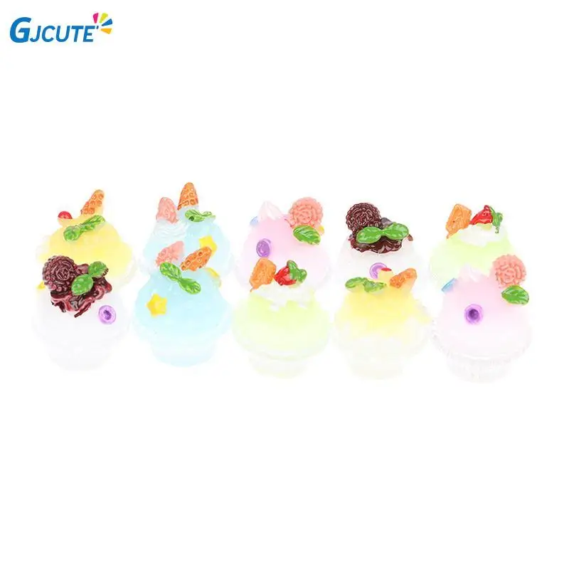 

5Pcs Dollhouse Ice Cream Cup Dolls House Dessert Miniature Food Kitchen Decoration Dollhouse Ornaments Accessories