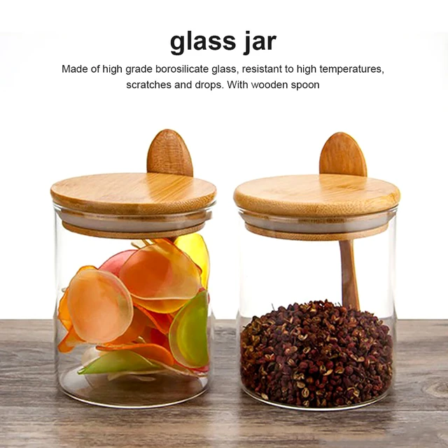 Glass Jar Airtight Jars Kitchen Tool with Lid Decorative Reusable Tea  Canister Cookie Jar for Candy Pasta Loose Coffee Beans - AliExpress