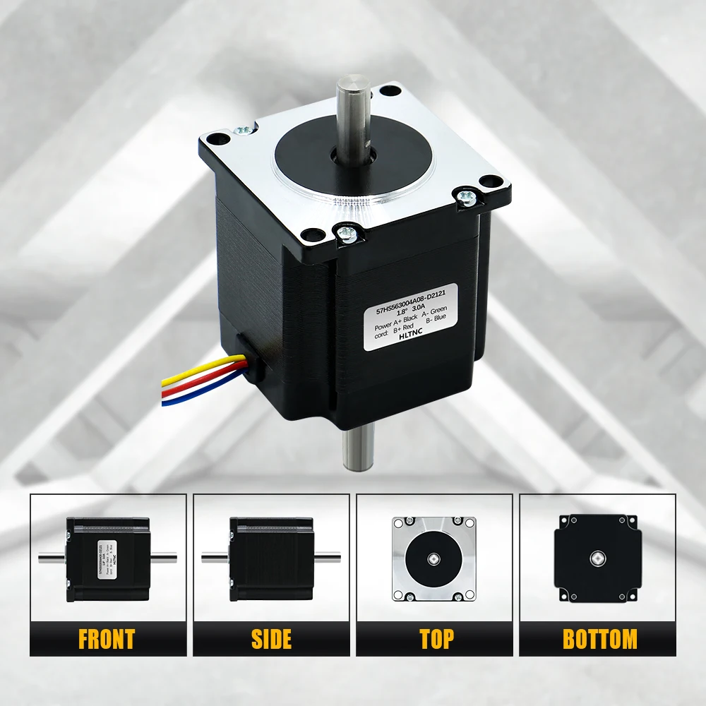 Nema 23 스테퍼 모터 1.2N.m 57HS56mm 171ozin 이중 축 6.35/8mm 단일 축 6.35mm/8mm CNC 라우터 3D 프린터 용 전류 3.0A